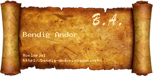 Bendig Andor névjegykártya