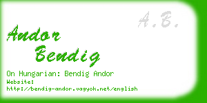 andor bendig business card